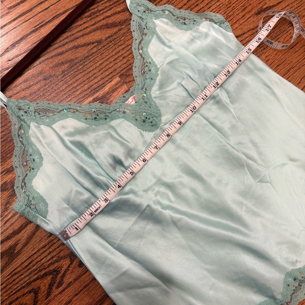 NWOT Silk Tank with Lace & Beading Trim Going Out Top - Picture 6 of 10